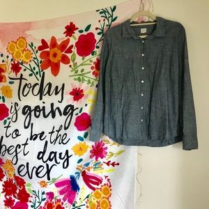 J. Crew polka dot chambray top